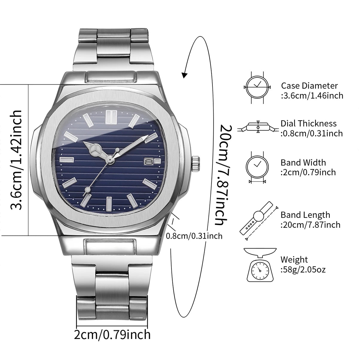 Reloj de acero estilo casual