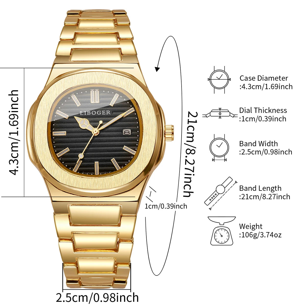 Reloj de cuarzo a esfera cuadrada